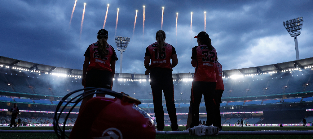 Three Melbourne Renegades stepping out onto the MCG 