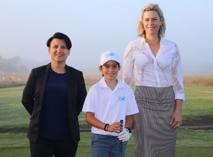 Chyloe Kurdas, 9 year old MyGolf player and Dr Bridie O'Donnell