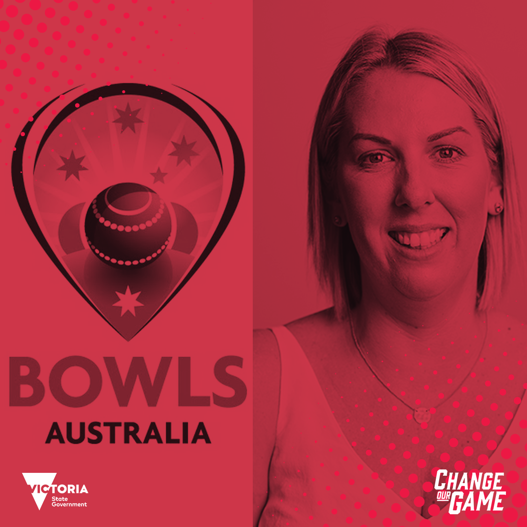 Image of Kate Hutchison and the Bowls Australia logo